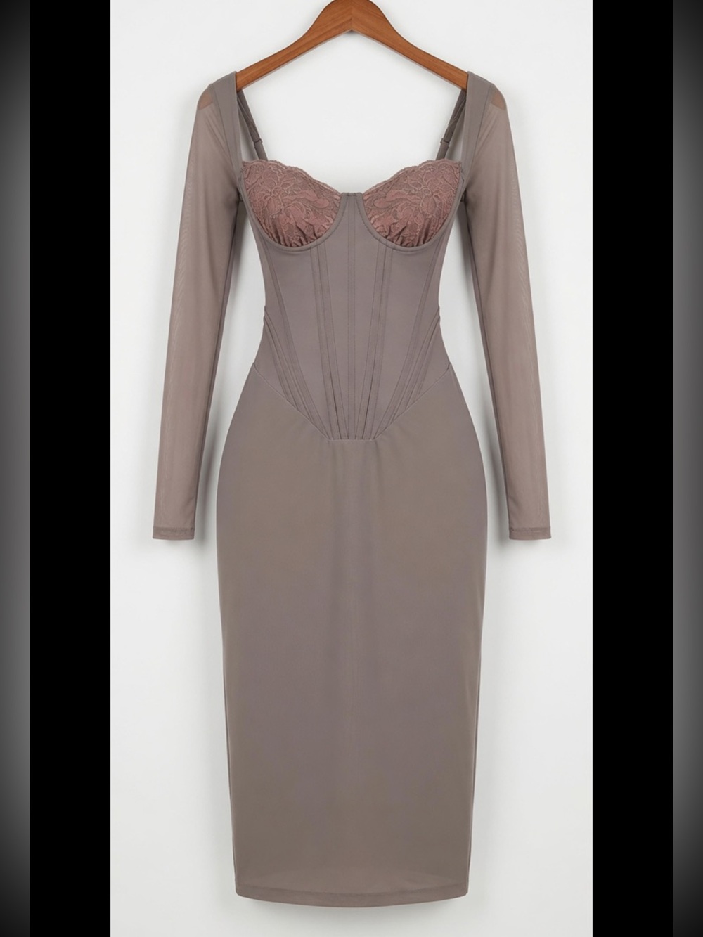 House of CB ‘Safran' Mocha Corset Midi/ XSmall-US2-4 $269 - Picture 3 of 10